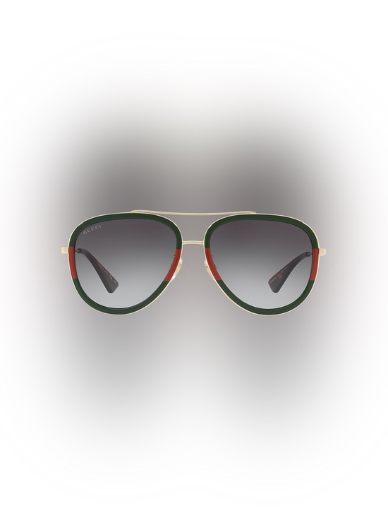 Gucci Accessories - Gucci Aviator Sunglasses in Green and Red Trim